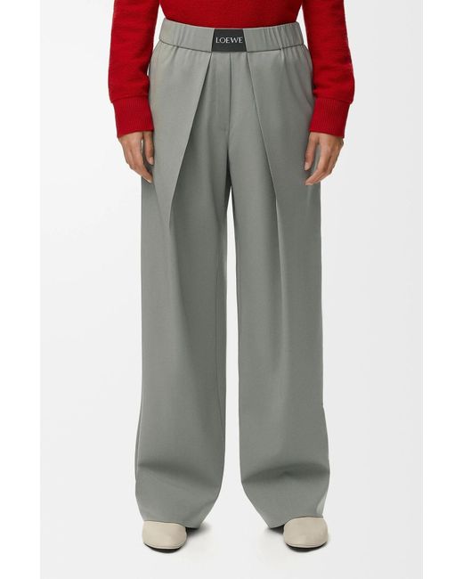 Loewe Gray Pleated Casual Pants