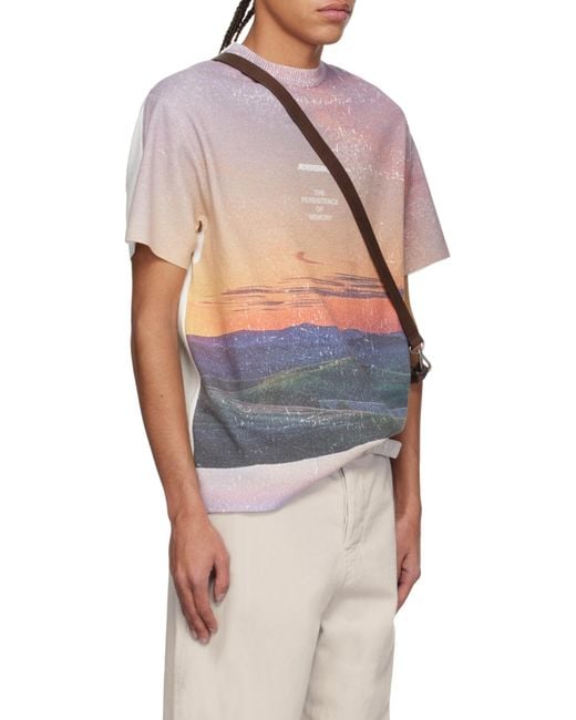 Adererror Blue Round Neck Short Sleeve T-Shirt for men