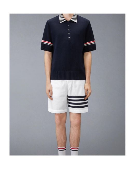 Thom Browne Blue Rwb Armband Sailboat Polo Shirt for men