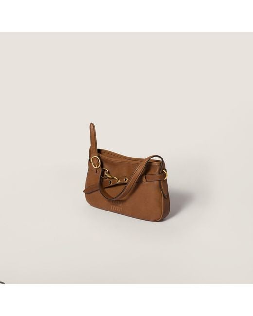 Miu Miu Brown Aventure Nappa Leather Bag