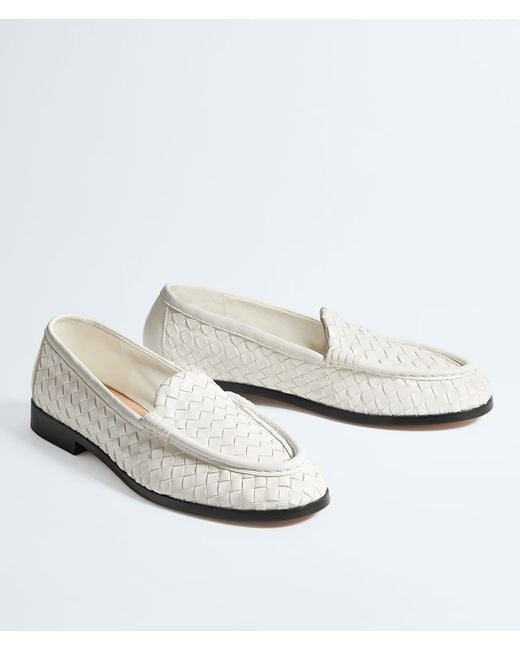Bottega Veneta White Silenzio Loafers