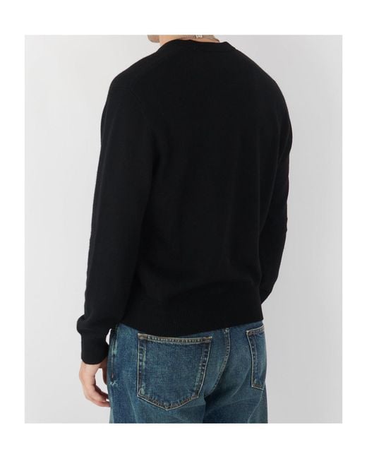 sunflower Black V-Neck Wool Knit Sweater for men