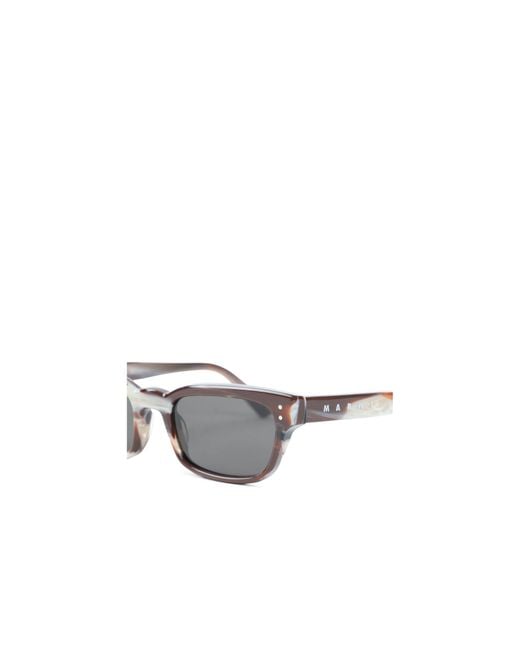 Marni White Geometric Sunglasses for men