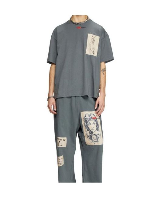 DIESEL Gray X Damiano David T-Boxt T-Shirt for men