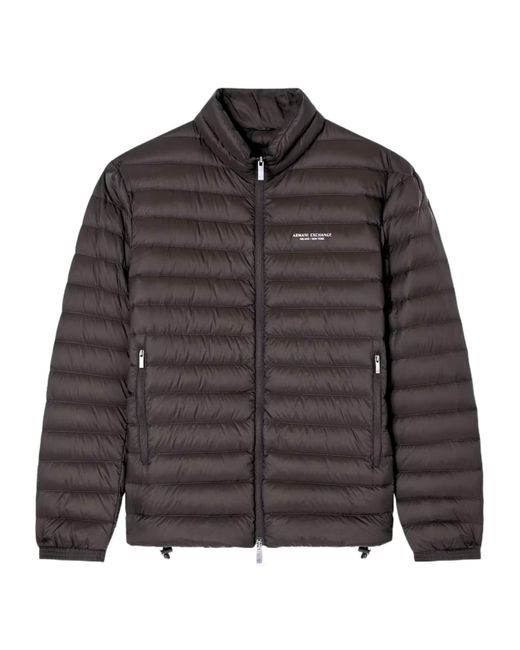 ARMANI EXCHANGE Men's Gray Zipper Down Jacket