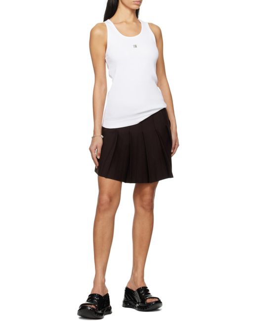 Givenchy White 4G Logo Plaque Sleeveless Tank Top