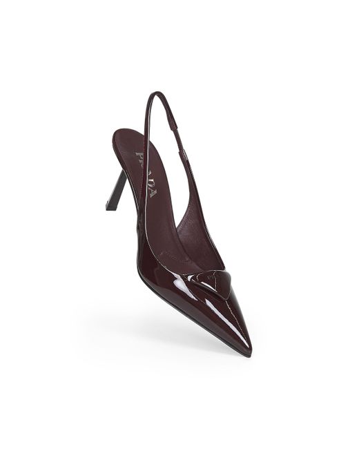 Prada Brown Pointed-Toe Slingback Pumps