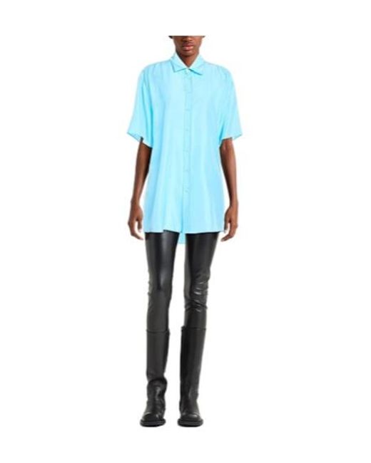 MM6 by Maison Margiela Blue Solid Colour Shirts