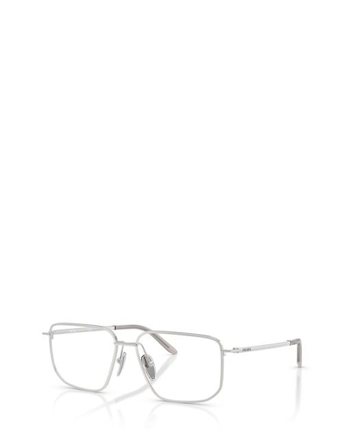 Prada White Eyewear Rectangular Frame Glasses