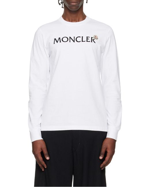 Moncler White Logoed Cotton Sweatshirt for men