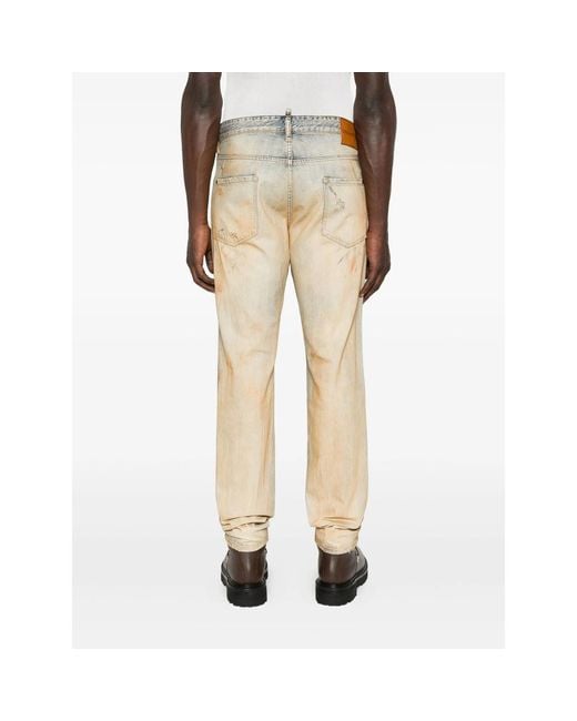 DSquared² Natural Belt Loop Denim Trousers for men