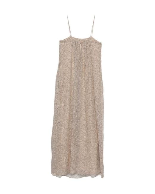 Alysi Natural Polka Dot Long Dress