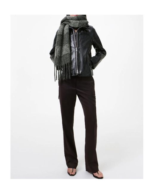 Our Legacy Gray Fuzzy Striped Scarf for men