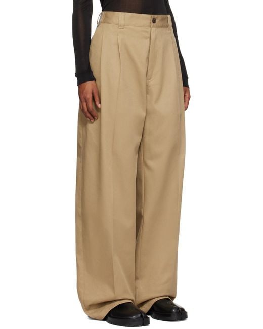Maison Margiela Natural X Pendleton Logo-Patch Checked-Yoke Trousers
