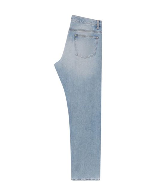 FRAME Blue Faded-Effect Straight-Leg Jeans for men