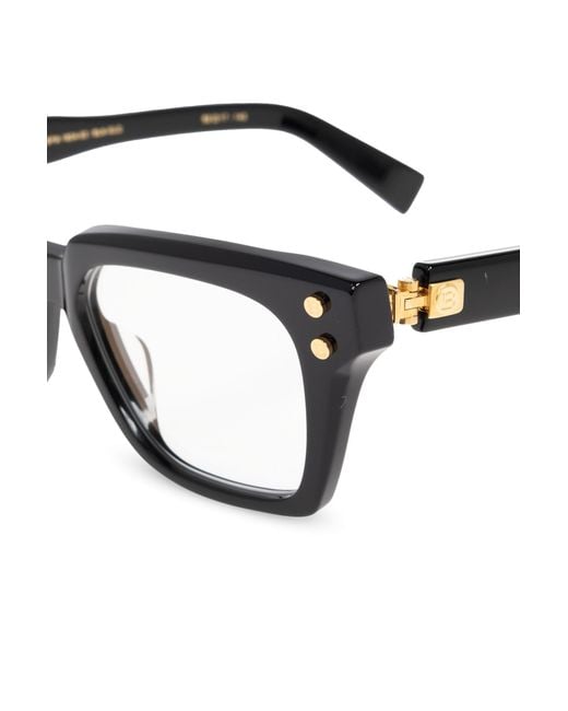 Balmain White Full-Rimmed Plano Lenses for men