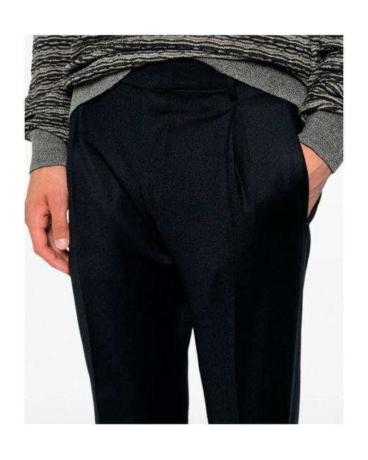 Berwich Black Pleated Trousers for men