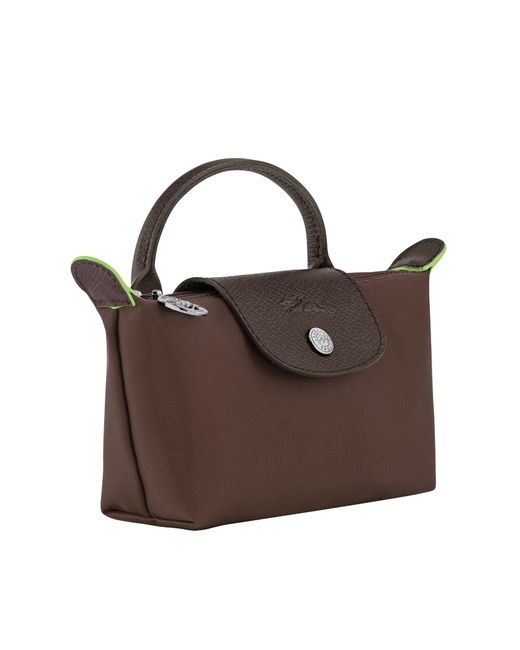 Longchamp Brown Le Pliage Pouch With Handle