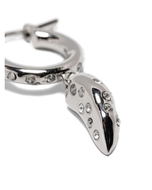 Marni White Crystal-Embellished Hoop Earrings