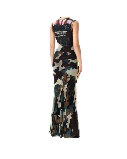 OTTOLINGER Black Printed Mesh Long Dress