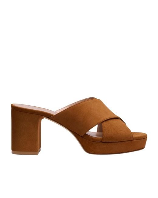 Stuart Weitzman Brown Dayna Platform Slide