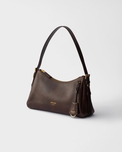 Prada Brown Aimée Medium Leather Shoulder Bag