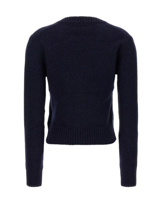 AMI Blue Button-Up Knitted Cardigan for men