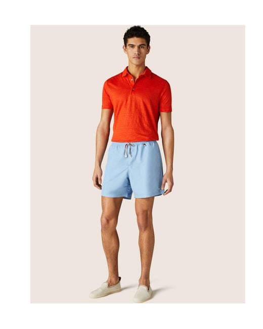 Loro Piana Blue Loose Waist Swimming Trunks for men