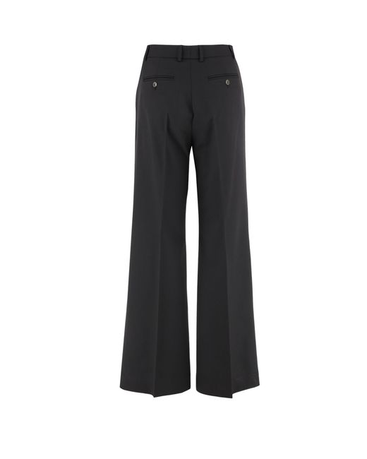 Ql2 Black Ottavia Pleated Wide-Leg Pants