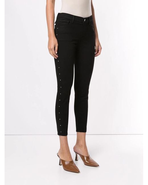 J Brand Black Riveted Skinny Jeans