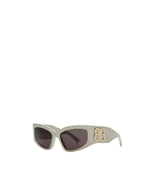 Balenciaga White Simple Rectangular Sunglasses