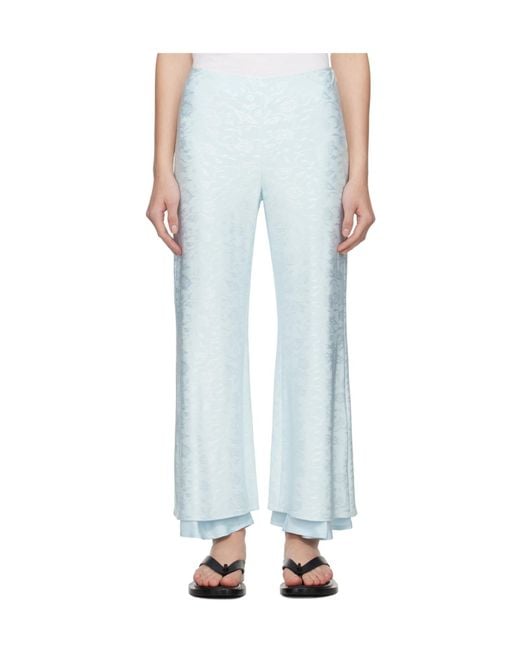 Jil Sander Blue Flower Jacquard Trousers