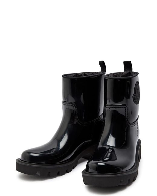 Moncler Black Kickstream Logo-Appliquéd Rain Boots