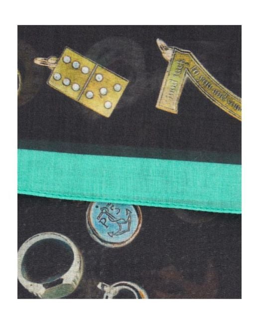 Paul Smith Black Printed Scarf for men