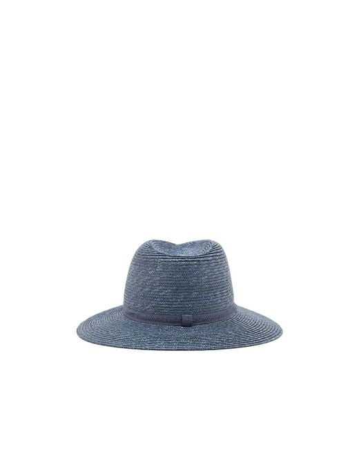Maison Michel Blue Straw Weave Hat