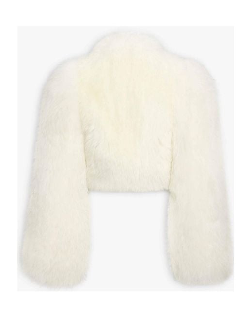 Alaïa White Alaïa Shearling Cropped Jacket