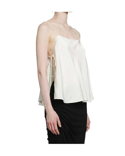 Alaïa White Alaïa Side-Tie Cami Top