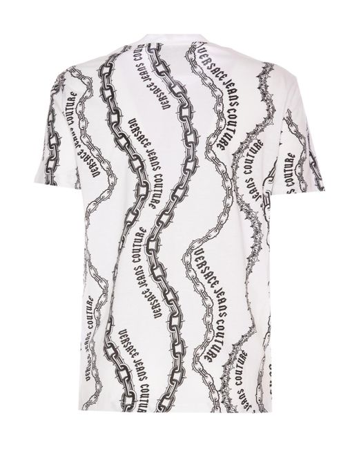 Versace Jeans White Couture Chain Couture Printed Crewneck T-Shirt