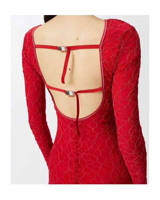 Pinko Red Aaron Open Back Dress