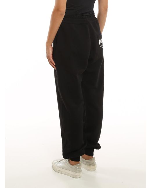 McQueen Black Logo Printed Jersey Joggers