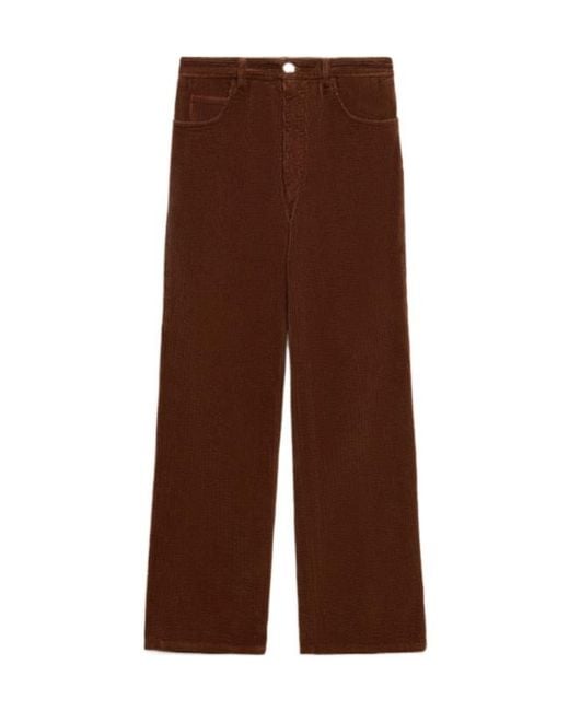 Marni Brown Corduroy Flared Trousers for men