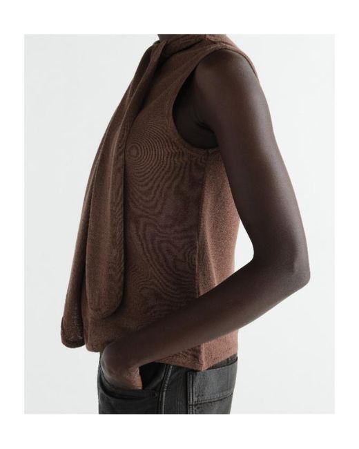 Lemaire Brown Asymmetrical Cardigan