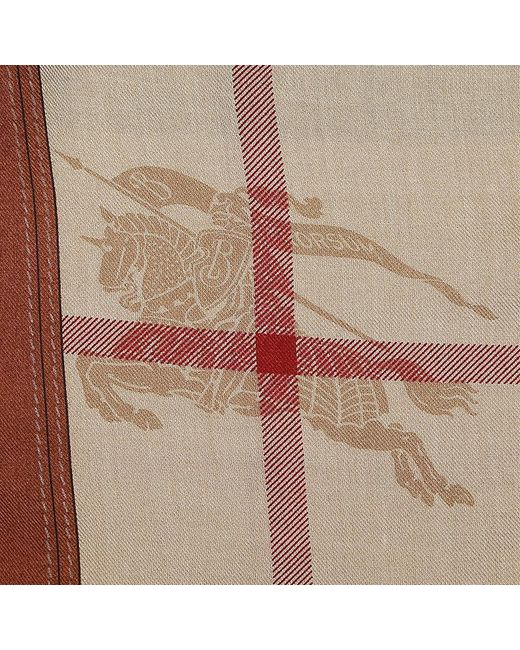 Burberry Brown Checkered Detail Scarf
