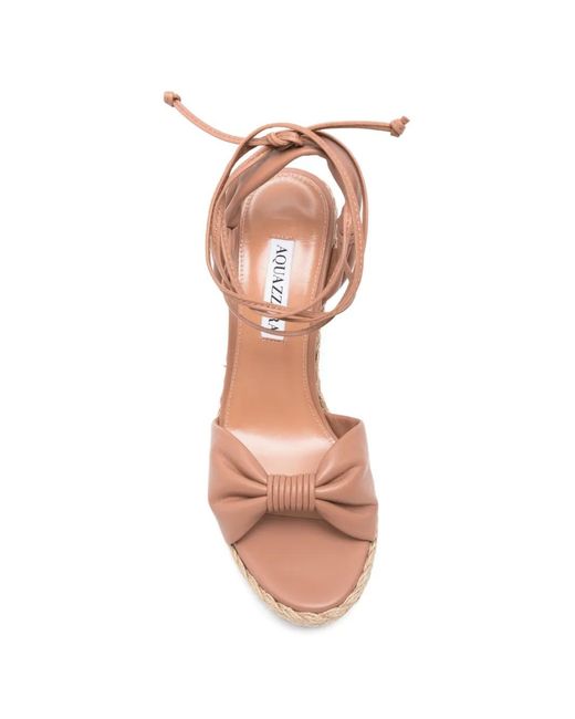 Aquazzura Pink Knot Wedge Heeled Espadrilles