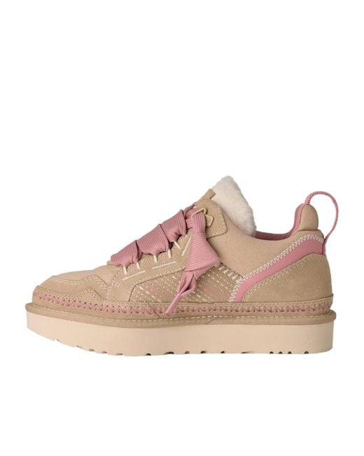Ugg Pink Lowmel Meadow Lace-Up Sneakers