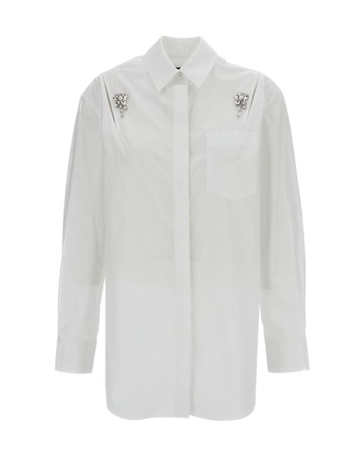 Simone Rocha White Cut-Out Detailed Shirt