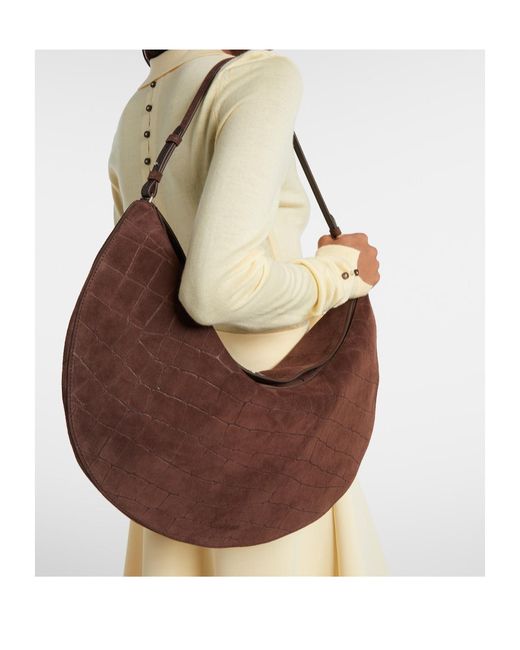 Jacquemus Brown Le Calisso Medium Suede Shoulder Bag