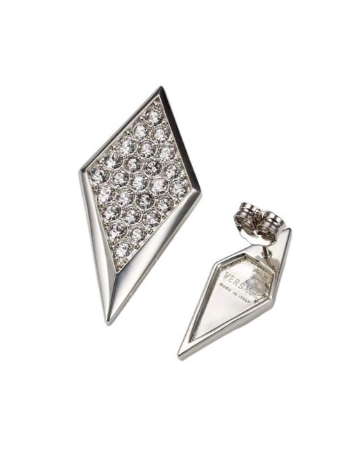 Versace Metallic Blade Crystal Earrings