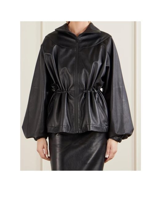 Givenchy Black Gathered Leather Jacket