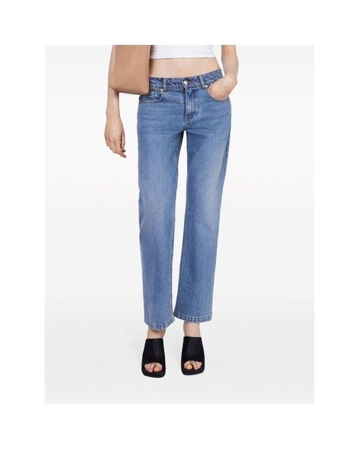 Stella McCartney Blue Low-Rise Logo Patch Jeans